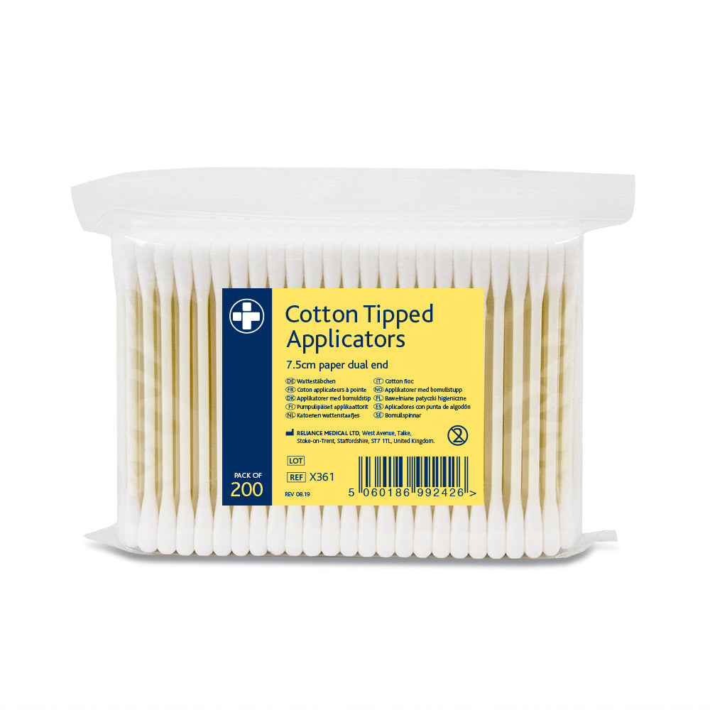Dual End Cotton Tipped Applicator 7.3cm - Pack of 200 - G&M Medical Supply